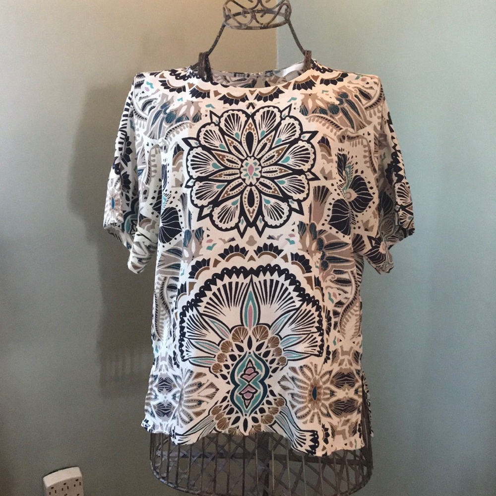 H&M Boxy Patterned Blouse - Size 8
